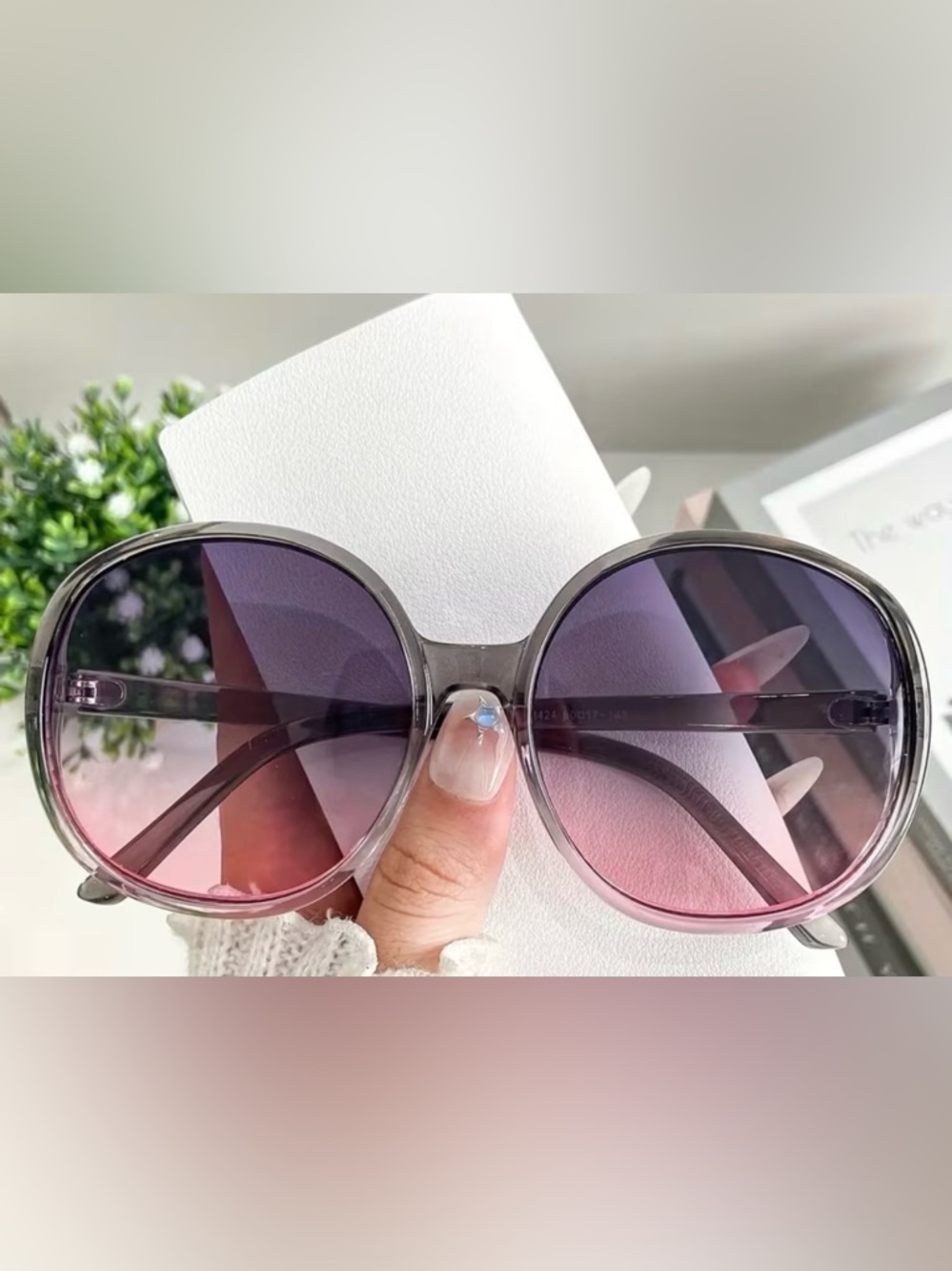 Oversized Retro Circular Glasses - Timeless Grey NWT - Picture 4 of 4